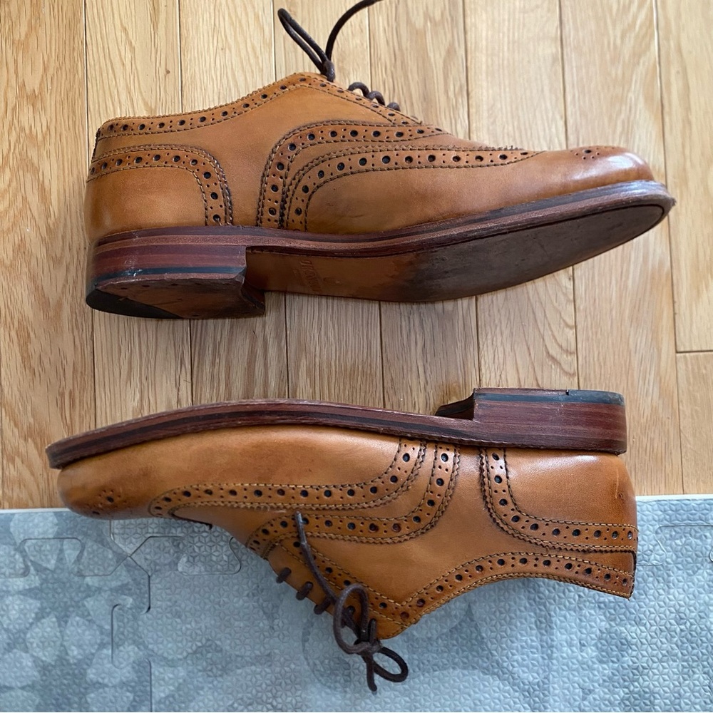 Grenson Stanley Tan Leather Brogue Shoes Men’s Size 9.5 - Picture 3 of 8